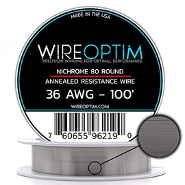 WIREOPTIM - 36 AWG - Nichrome 80 Resistance Wire - 100 Feet