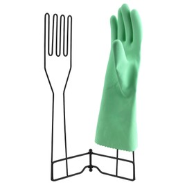 LEKUSHA Kitchen Gloves Drying Rack, SUS 304 Stainless Steel Dish Gloves Holder, Dry Cleaning Gloves Out from Inside and Outside, Space-Saving Dishwashing Gloves Stand,Black