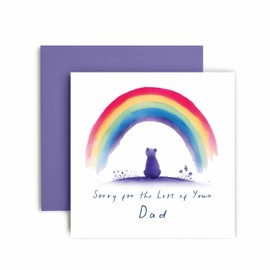 Huxters Sympathy Card for Dad Condolences Thinking of You Losing Your Dad Watercolour Rainbow - 14.8cm (Dad)
