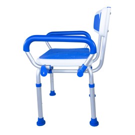 PCP Shower Safety Chair, Bath Bench With Backrest, Swing Arms, Adjustable Height, Medical Senior Support, Foam Padded