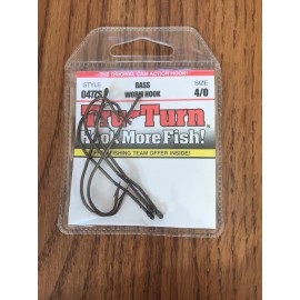 Tru-Turn Size 4/0 Bass Worm Hooks #047ZS Ships N 24h