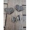 Hartmann-Knöpfe Heart Shape Small Silver Antique Silver Costume Clasp Dirndl