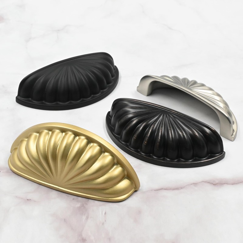 Alzassbg 10 Pack Brushed Gold Cabinet Cup Pulls, 3 Inch(76mm)