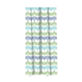 Sabichi Waves PEVA Shower Curtain - 180 x 180 cm (71 x 71 Inch) - Waves Patterned - Multicolour Shower Curtain - Mould Resistant - Easy To Clean - BPA Free - Includes 12 Plastic Hooks