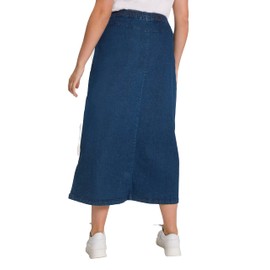 Ulla Popken Women's Jeans Skirt, Dark denim blue