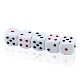 5 Piece Large Dice Set, 30 mm Standard Dice with Two-Tone, 6-Sided Acrylic Dice Set with Rounded Corners, D6 Standard Dice for Poker, Game, Party Board Games, Dice Games, Teaching Math