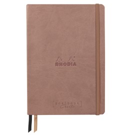 RHODIA 194444C - Bullet Journal Goalbook Creation Rigid Notebook Rosewood - A5 15.5x21x2 cm - Dotted Dot - 160 pages Clairefontaine Maya Smooth Black Paper 120 g/m - Faux Leather Cover