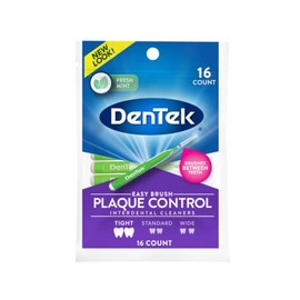 Dentek Easy Brush Fresh Mint - Limpiadores interdentales extra apretados, 16 unidades