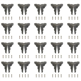 XZW 20PCS Bronze Corner Decorative Corner Protector Table Corner Protectors for Furniture Jewelry Box Decoration with Mounting Screw Accessories (Bronze)