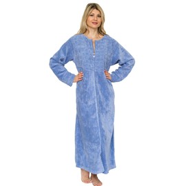 Bath & Robes Women's Cotton Chenille Robe Full Length (2X, Sky Blue)