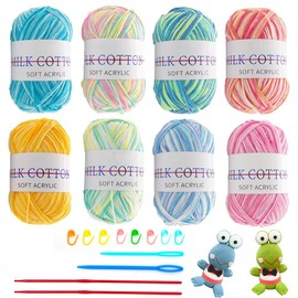 Umllpet Colourful Hand Knitting Yarn, 8 Pieces Hand Knitting Yarn, Crochet Yarn, Hand Knitting Yarn Colour Gradient Set, Wool for Crochet and Knitting, 50 g Crochet Yarn for Sweaters, Scarves, DIY,