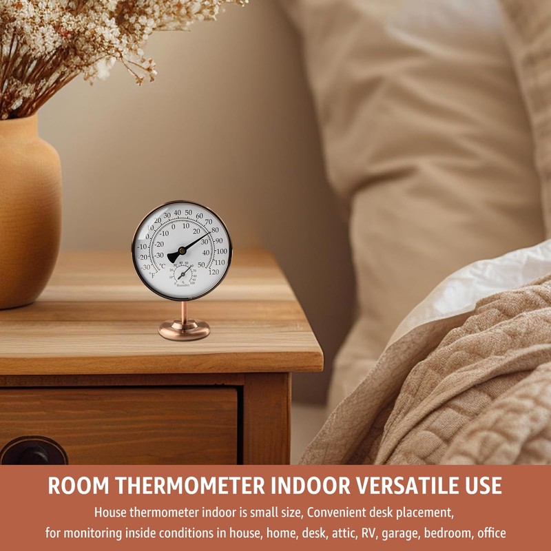 Foxyoo 4-Inch Indoor Thermometer and Humidity Gauge, Room Analog Temperature