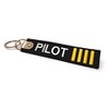 Premium Embroidered Pilot Luggage Tag - 4 Gold Stripes -
