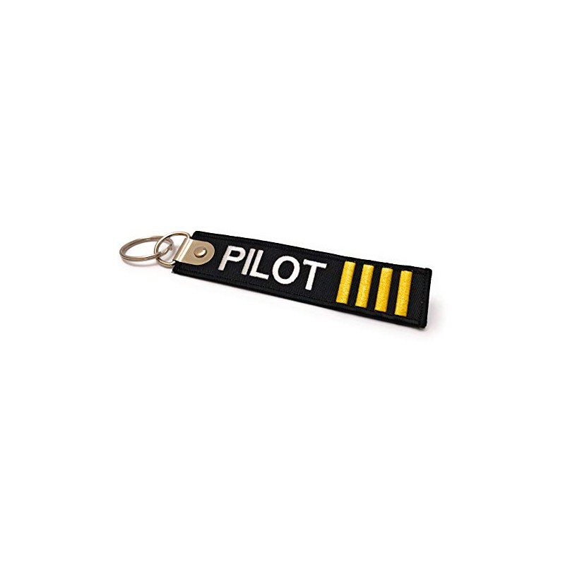 Premium Embroidered Pilot Luggage Tag - 4 Gold Stripes -