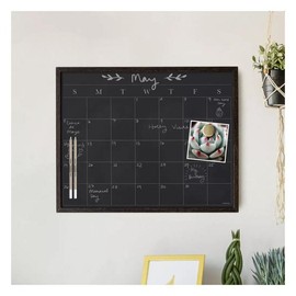 16"x20" Wood Frame Chalkboard Calendar Comes included with 2 white chalk pencils for precision writing.