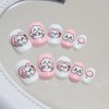 Ztcily Künstliche Nägel für Kinder, künstliche Nägel, Weiß und Rosa,