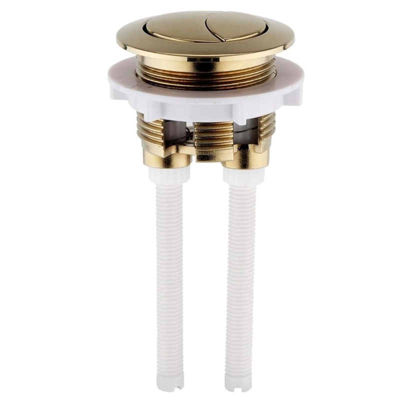 Housler ® Brushed Brass Push Button and Adjustable Dual Flush,