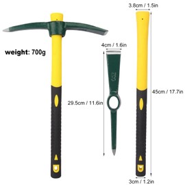 GENHAKON 2 Packs 18 Inch Gardening Pickaxe, Forged Steel Mattock Hoe, Dual Head Mattock Weeding Hoe for Cultivating Garden, Yard, Planting, Prospecting, Camping