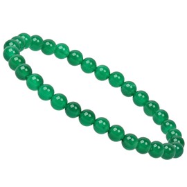 ELEDORO Stretch Bracelet Made of Real Gemstone Beads (6 mm) - Pearl Bracelet for Stylish Elegance (Achate Green), Gemstone, Agate Green
