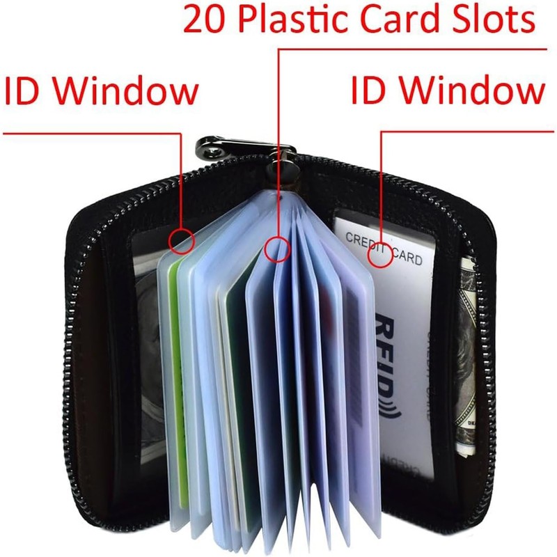 2 Cartera Tarjetero Hombre con Bloqueo RFID, Porta Tarjetas de