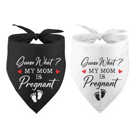 Guess What? Mom's Pregnant Dog Bandana Baby Announcement Pregnancy Announcement Gender Reveal Photo Prop Pet Scarf Pet Accessories for Dog Lover Pack of 2