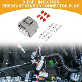 Partuto 6 Pin Diesel Injection Pressure Sensor Connector Plug - Car Female Wire Terminal Connector - for Toyota Plastic Gray - 1 Set