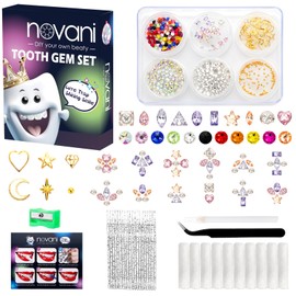 novani 480 Pieces Tooth Gems Jewelry Kit for Teeth, Tooth Diamonds DIY Style 2088 Rhinestones Mixed Sizes Colors and Shapes Gemstones for Teeth (without Glue)