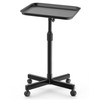 36" Salon Tray on Wheels Black, Adjustable Height Tattoo Tray