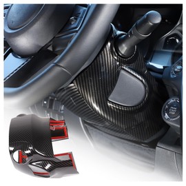 Tumukiw Car Steering Column Cover Trim Compatible with Subaru WRX 2022 2023 2024 Car Steering Wheel Base Trim Cover Protection Frame Interior Accessories (Carbon Fiber Pattern)