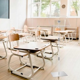 Podium Stand, Lecterns & Podiums, Portable Podium, Acrylic Adjustable Angles with Metal Base, Podium for Church, Weddings, Classroom, Speech (Clear Color)