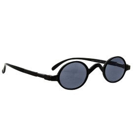 yekepper Sol lectores Spring Temple Vintage Mini pequena Oval redonda Gafas de lectura Lente gris +2.00