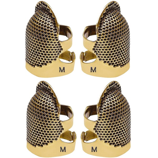 Sewing Thimbles, 4PCS Metal Thimbles for Sewing, Durable Finger Protector