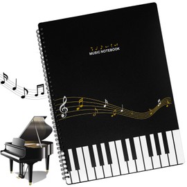 Sheet Music Folder, A4 Music Folder for Sheet Music 30 Pockets Blank Spiral Music Binder for Sheet Music and Documents Organizer Music Lover Gifts