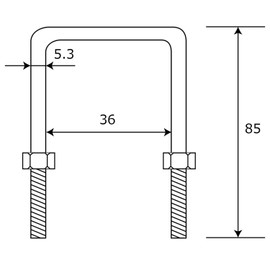 aiai 15-813 Foot Length Bolt-Nut M6X80X42mm