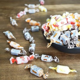 Deine Naschbox | Zuckerfreie Toffee Mix | 500g lose im Karton | XL Vorrat Packung - Frucht & Carribean Cream - ohne zusätzliche Umverpackung