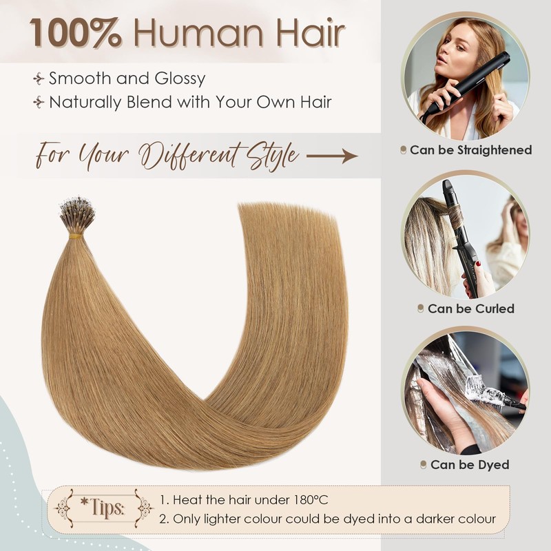 Elailite Nano Ring Hair Extension Real Human Hair With Nano