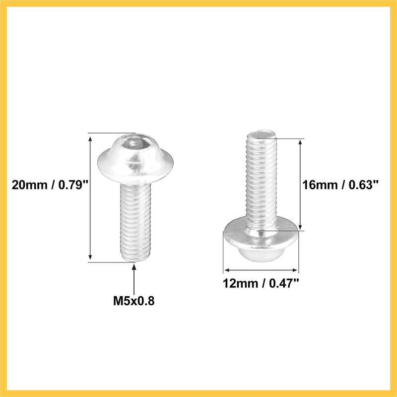 REPAIROCK 10pcs M5 5mm Motorcycle Windscreen Screw Fairing Bolt Silver