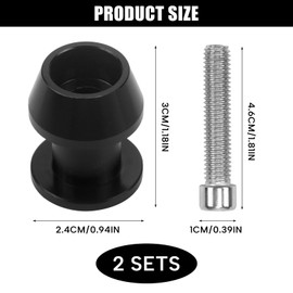 Set of 2 8 mm Motorcycle CNC Repair Stand, Racing Adapter, Stand Holder, M8 Swing Protection Motorcycle for Rear Stand, Black