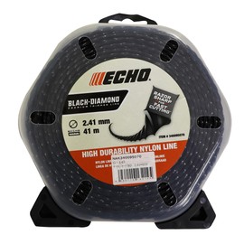 Echo Yamabiko Nylon Cord for Lawn Trimmers Twisted Type 0.9 inch (2.41 mm) Diameter x 16.1 ft (41 m) Black Diamond