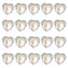 MECCANIXITY 20 Pcs 3D Heart Light Yellow Nail Rhinestones K9 Glass Crystal Rhinestones Pointed Back Crooked Heart Gems for Nail Charm Art DIY Decoration Craft 8x8mm