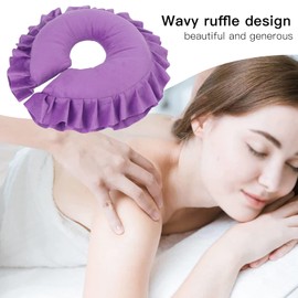Face Massage Pillow Face Spa Beauty Salon Care Pillow Body Relax Massage Headrest Pad Washable Head Cover for Massage Tables, Massage, Head Cushion, Neck Pillow (Purple)