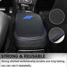 YOSRTER for Dodge Charger Accessories 2011-2020 2021 2022 2023 Chrysler 300 2015-2023 Center Console Armrest Cover Interior Anti-Scratch Leather Armrest Decoration (Dark Blue Stitches)