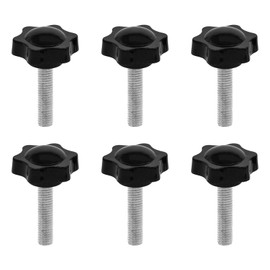 JJWNMLL 6 pieces M10 x 40 mm hexagonal plastic head star screw, star handle screw, thread replace star hand, hand start screw, mechanical locking screw