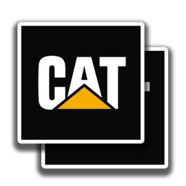The Decal And Sticker Mafia CATERPILLAR EQUIPMENT DECALs 2 Stickers Bogo Antique Car Window Bumper - 3"W x 2.9"H