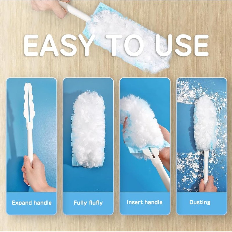 Jogoico Flash Dust Magnet Refills 20PCS Fluffy Dusters Refills Disposable