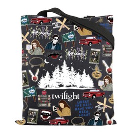 Movie Inspired Gifts Edward's Girl Gift Forks Washington Gift Vampire Lover Tote Bag City Of Forks Gifts (twilight-blk)
