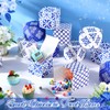 Fuyoooo 50 Pcs Mini Blue White Floral Favor Boxes Small