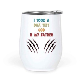 Christian Faith Inspired Gifts - Catholic Pastor Father Quote - Ideal Graduation Present for Godson - 12 Oz White Stainless Steel Wine Tumbler