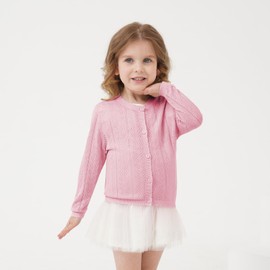 Famuka Baby Girls' Cardigan Toddler Transition Jacket Baby Summer Jumper, pink