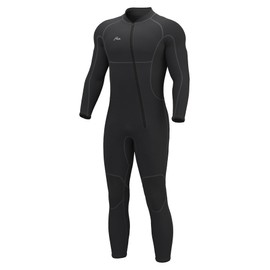 Hevto Men Wetsuit 3/2mm Neoprene Front Zip Full Wet Suit in Cold Water for Surfing Swimming SUP Snorkeling Diving (M2-Black, MT)
